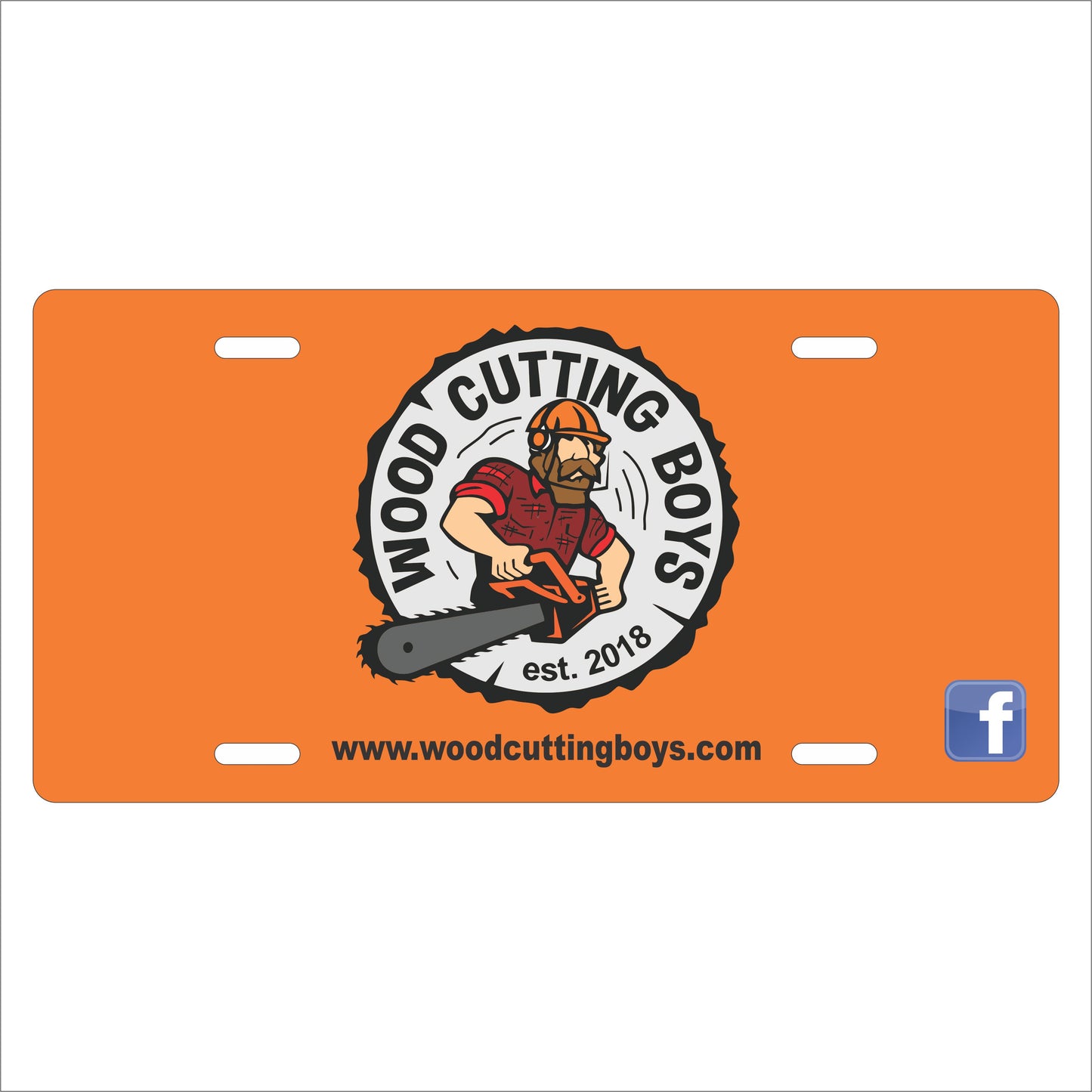 Wood Cutting Boys License Plate