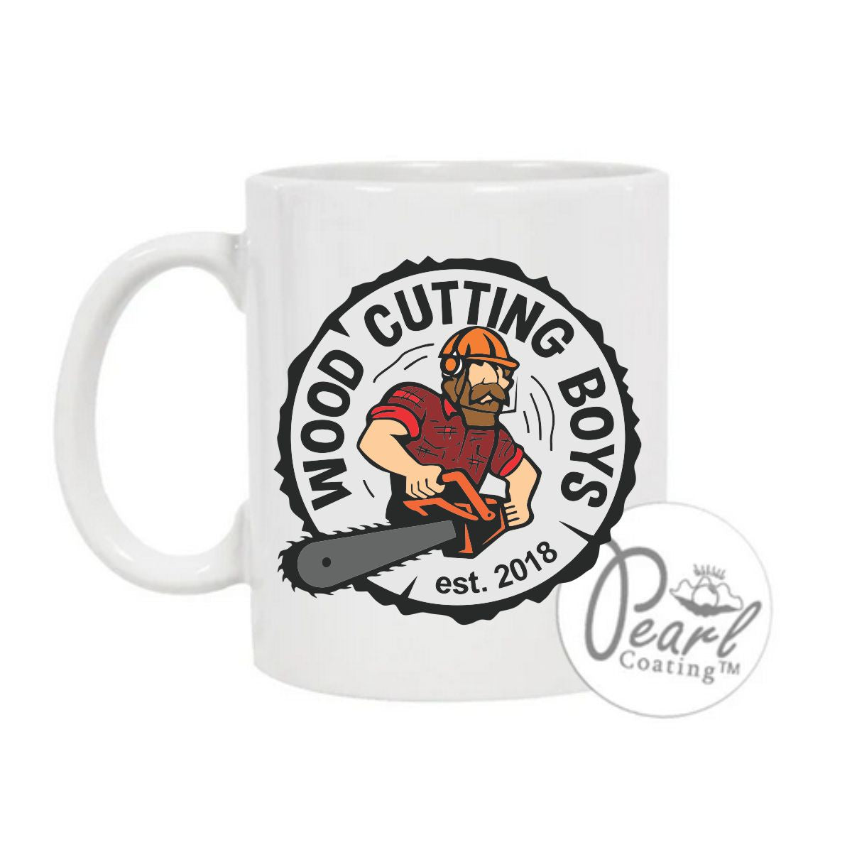 Wood Cutting Boys 11oz Ceramic Mug